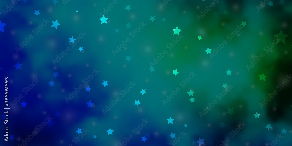 Light Blue, Green vector pattern with abstract stars. Decorative illustration with stars on abstract template. Theme for cell phones.
