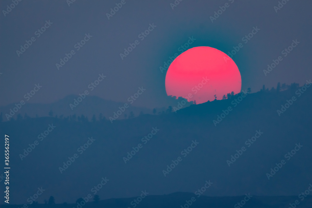 brilliant sunset over the mountains