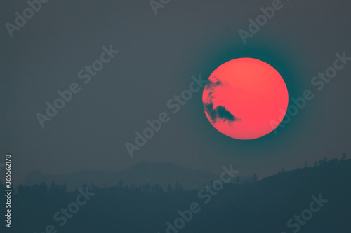 brilliant sun over the mountains