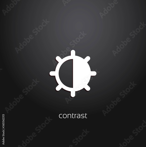 Black and white, Brightness and contrast icon, vector illustration