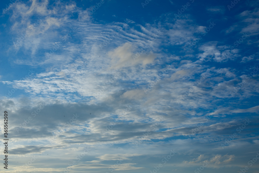 Sky with clouds. Meteorology, climate,Clouds in the blue sky. Environment, atmosphere.