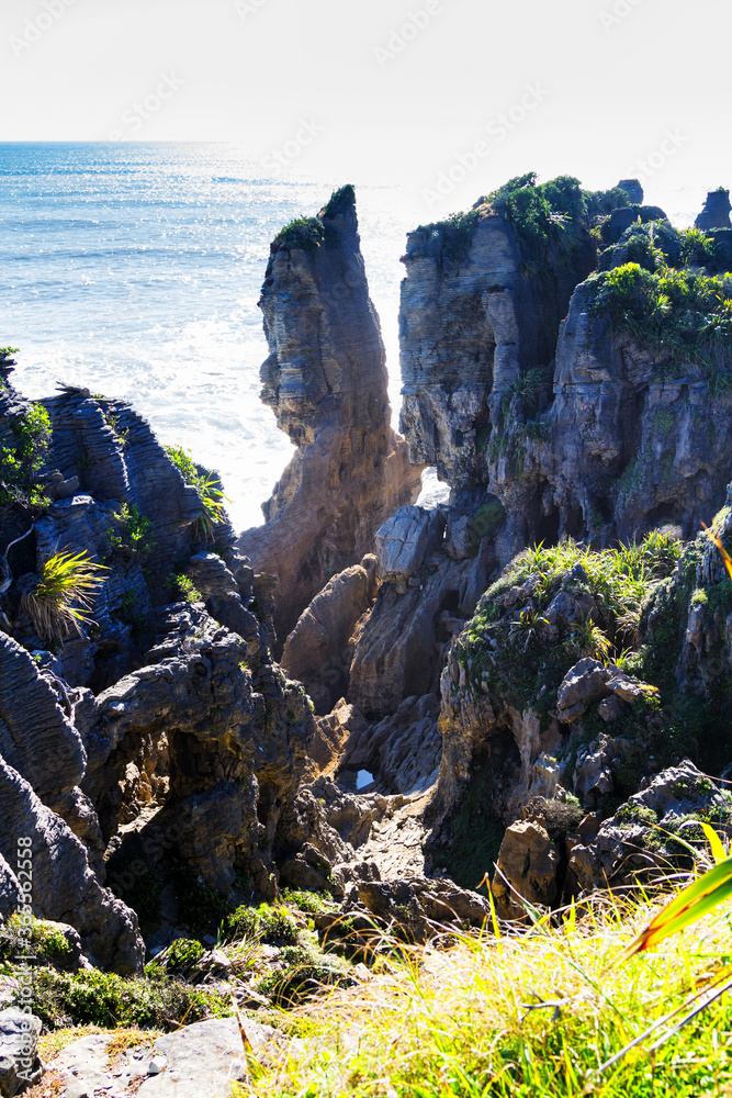 Punakaki Pancake Rocks in Paparoa National Park, West Coast, South ...