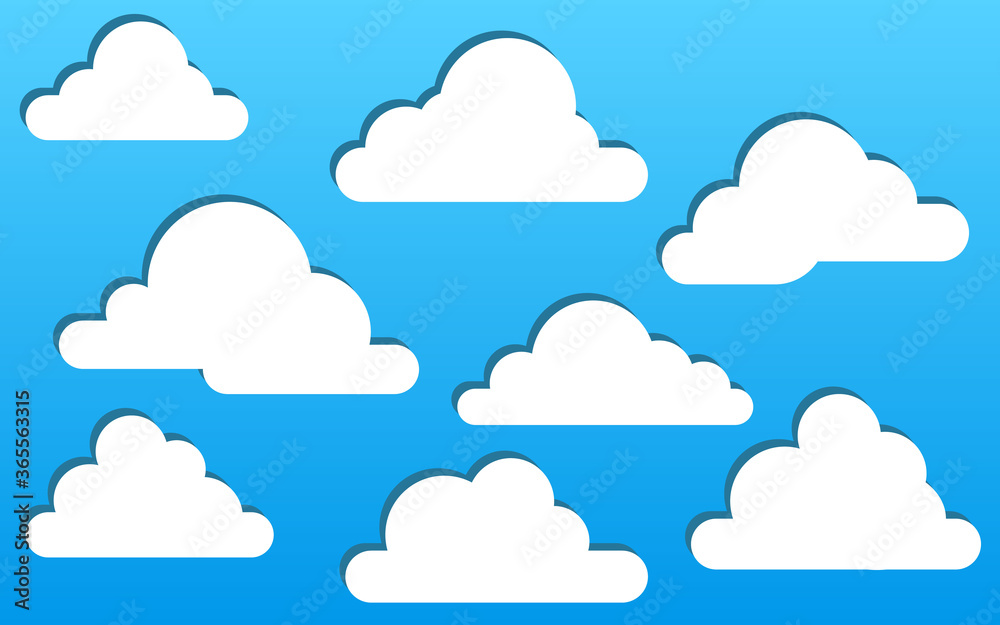 White drop shadow Clouds Vector White drop shadow Clouds Vector