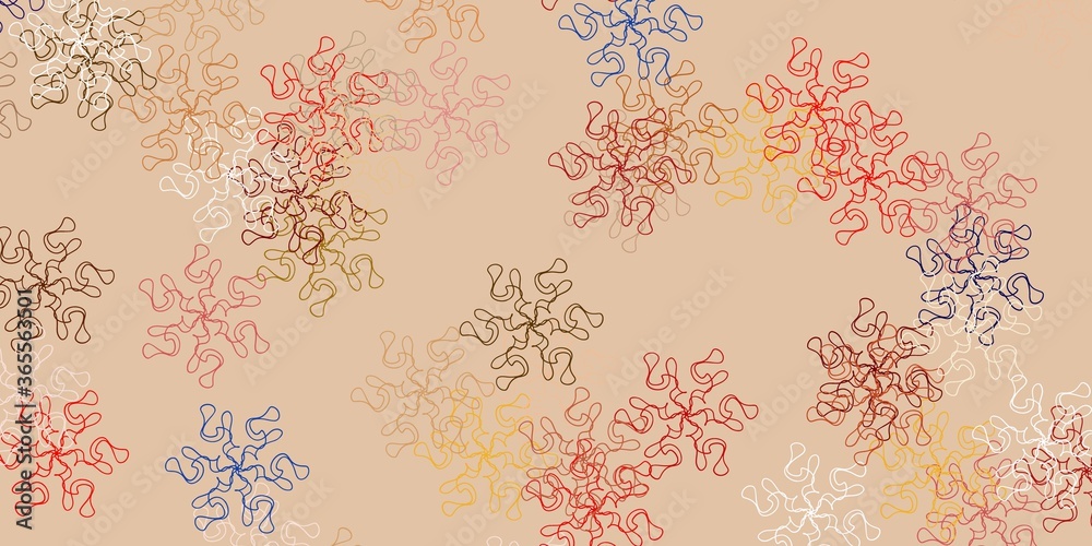 Light orange vector natural backdrop with flowers.