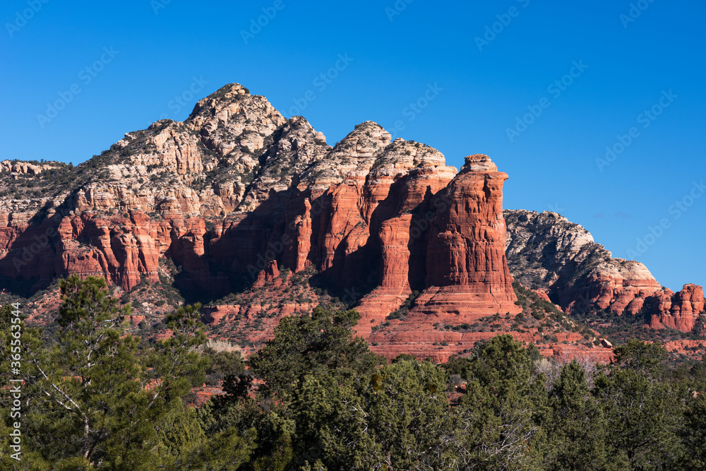 Coffee Pot Red Rock Formation within Coconino National Forest, Arizona.