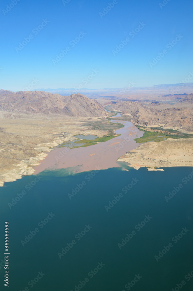 Confluence of the Colorado River and Havasu Creek, Grand Canyon, Nevada, USA