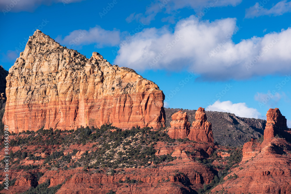 Ship Rock or Sail Rock, rises above Sedona as a prominent landmark within Coconino National Forest.  