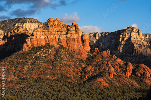 Camel Head and Snoopy Rock are Red Rock formations that rise above Sedona. Located within the Coconino National Forest Arizona. 