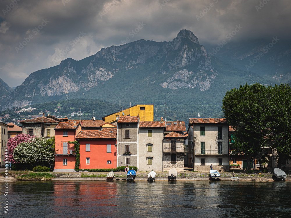 Ancient village of Pescate, on the shore of Lake Garlate (Italy)