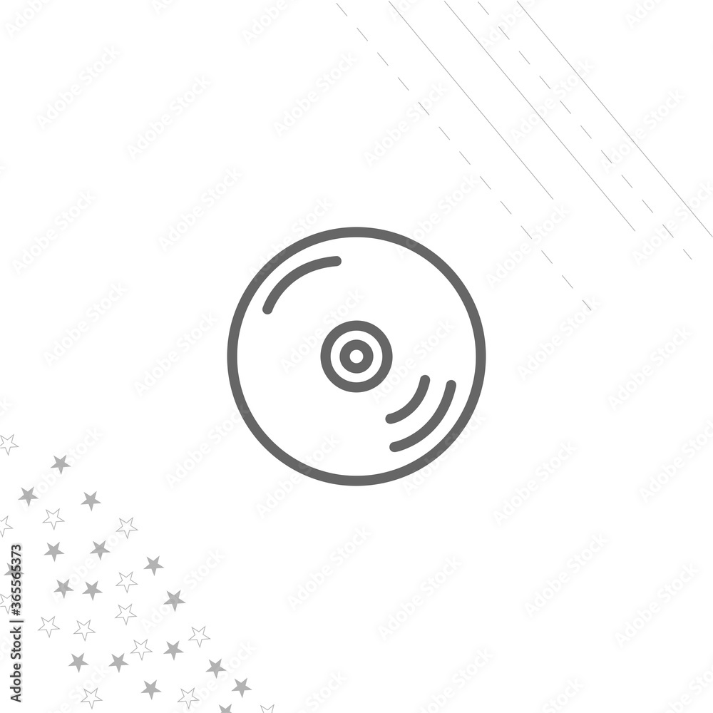 Drive icon, CD isolated line icon for web and mobile