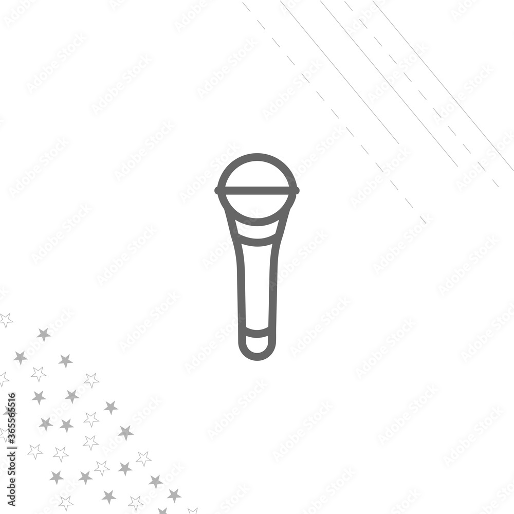 microphone for singing isolated line icon for web and mobile