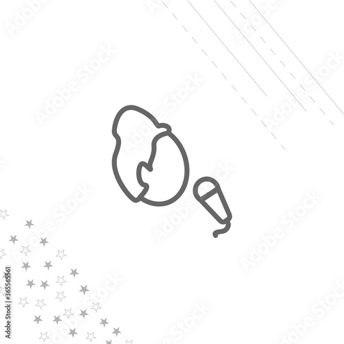 singer icon. Man with microphone isolated line icon for web and mobile