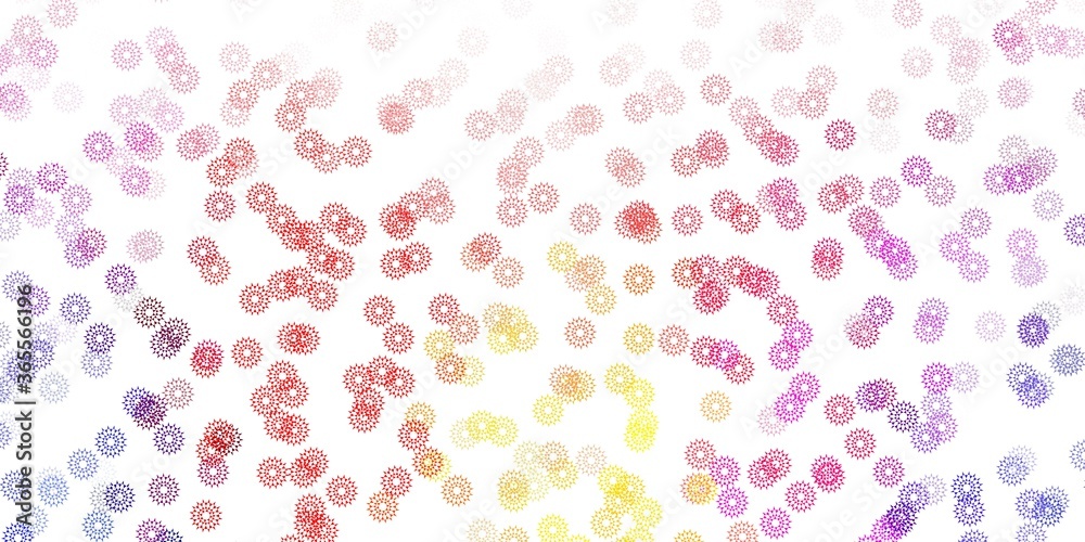 Light red, yellow vector natural artwork with flowers. Light red, yellow vector natural artwork with flowers.