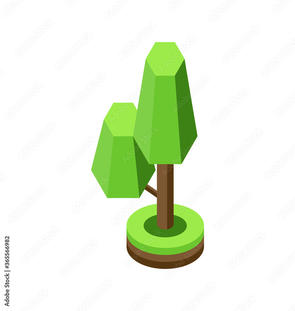 Vector isometric illustration.Beautiful green modern banner.Tree vector icon. Vector isometric illustration.Beautiful green modern banner.Tree vector icon.