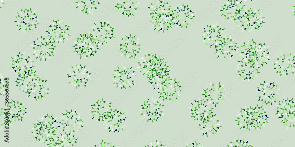 Light green vector doodle pattern with flowers. Light green vector doodle pattern with flowers.