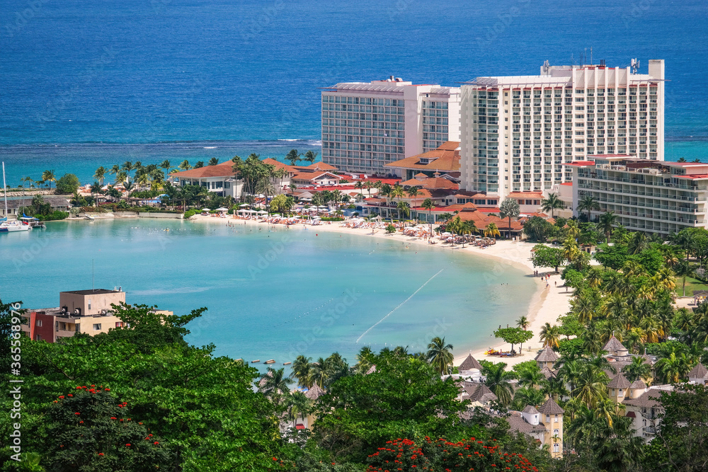 City of Ocho Rios in Jamaica from above