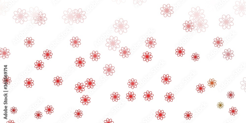 Light Green, Red vector doodle background with flowers. Light Green, Red vector doodle background with flowers.
