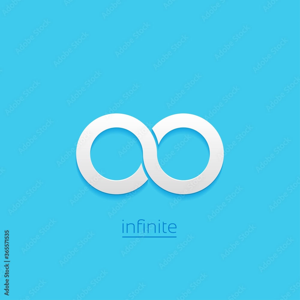 Limitless sign icon. Infinity symbol Isolated on blue background Limitless sign icon. Infinity symbol Isolated on blue background