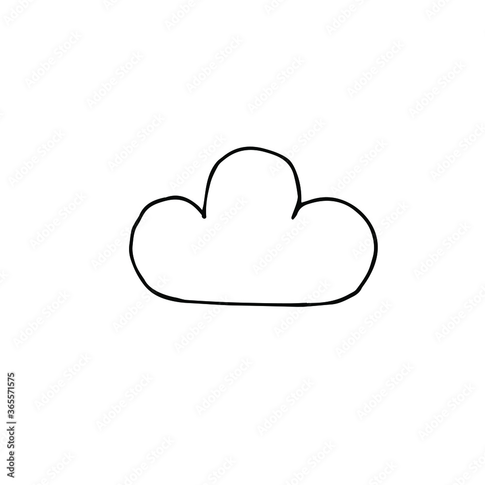 Vector hand drawn doodle sketch cloud isolated on white background Vector hand drawn doodle sketch cloud isolated on white background