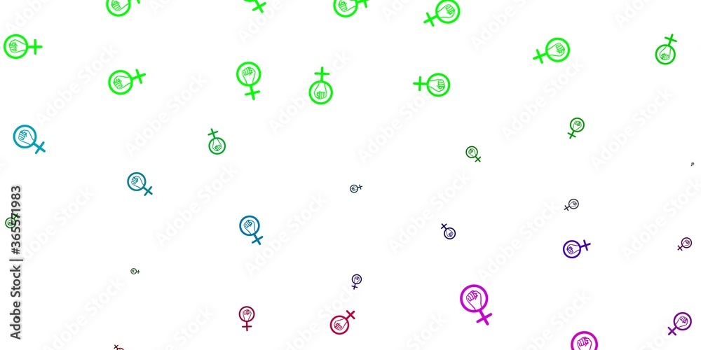 Light Multicolor vector template with businesswoman signs.