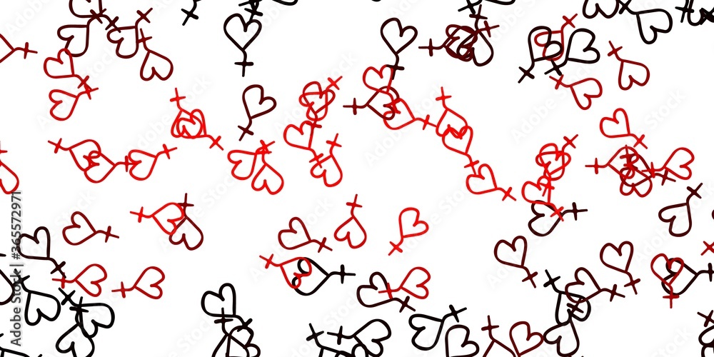 Light Red vector backdrop with woman's power symbols.