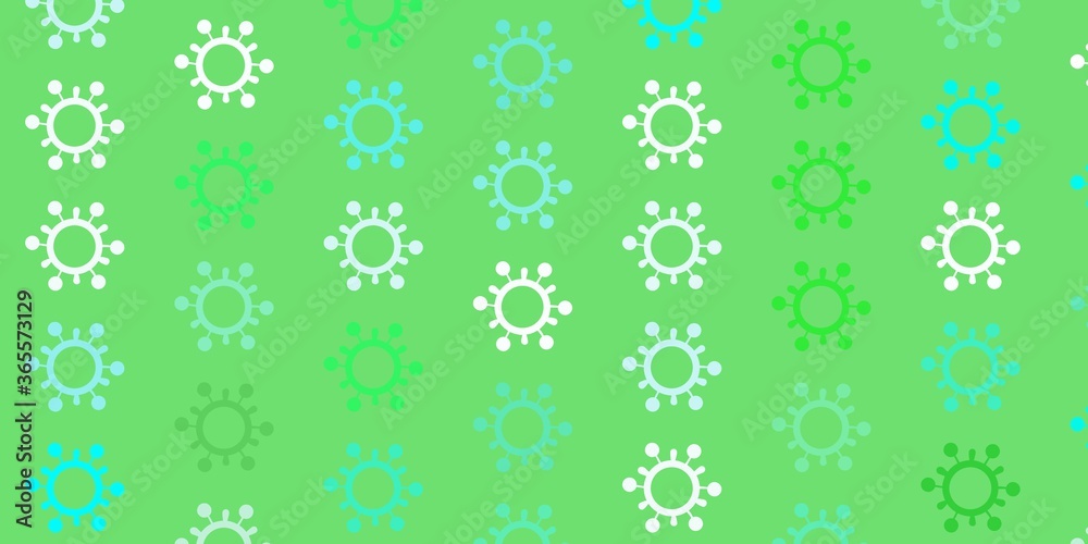 Light Green vector background with covid-19 symbols.