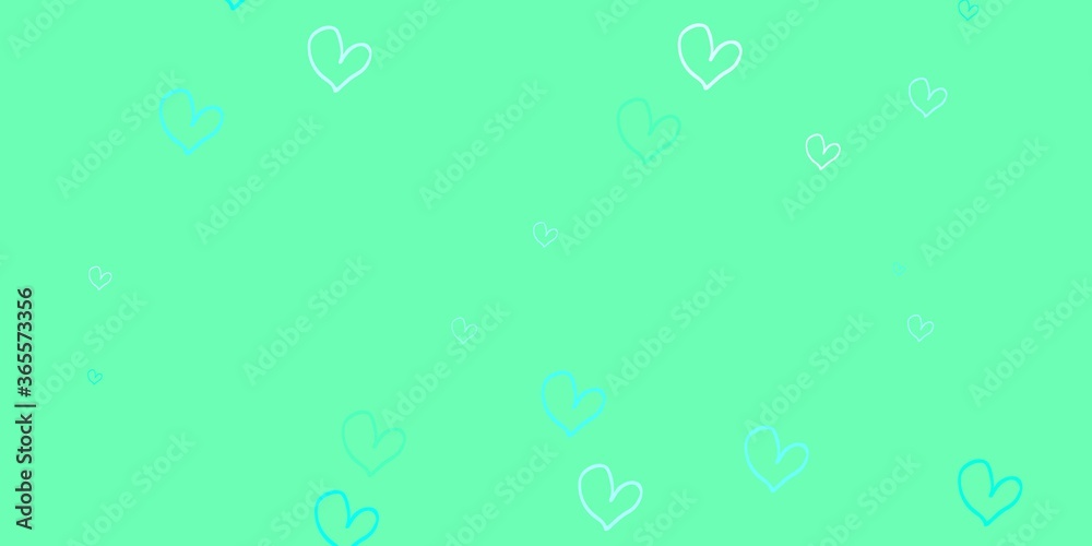 Light Green vector texture with lovely hearts. Light Green vector texture with lovely hearts.