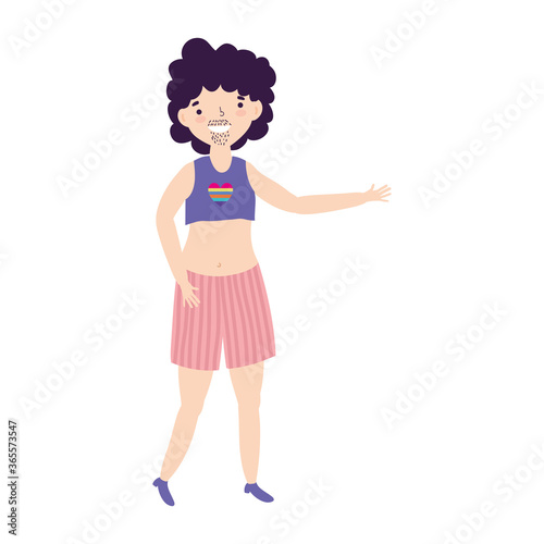 pride parade lgbt community, gay in clothes female celebration cartoon