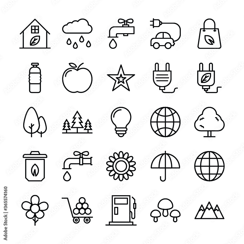 Naklejka premium Nature, Park Vector Icons 2