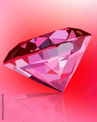 Pink diamond vector