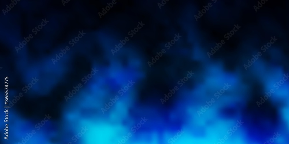 Dark BLUE vector pattern with clouds. Abstract illustration with colorful gradient clouds. Pattern for your booklets, leaflets.