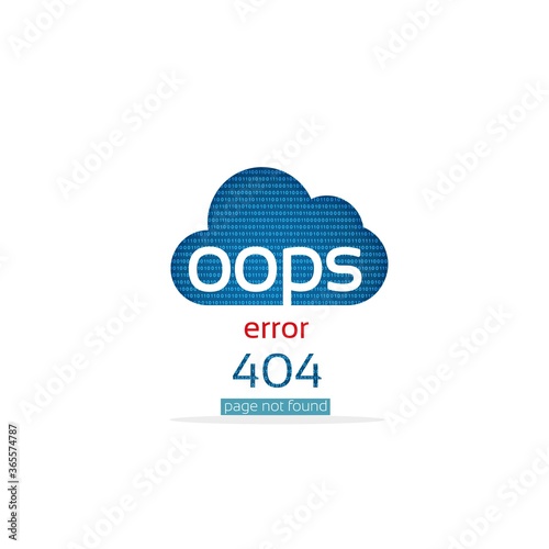 Oops, Page not found, Error 404, design vector, icon