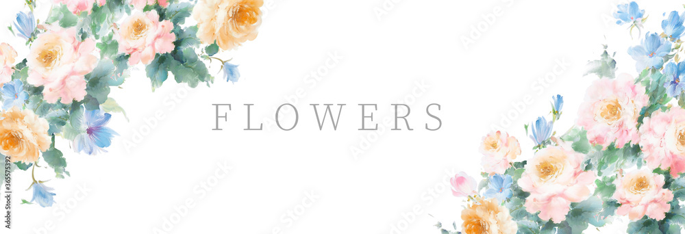 high-quality set of various watercolor flowers high-quality set of various watercolor flowers