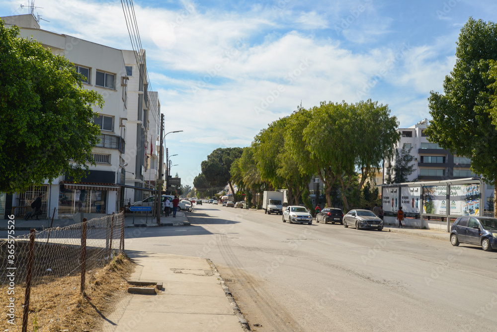 Street in the city. North Cyprus. Nicosia city. April 04 2018