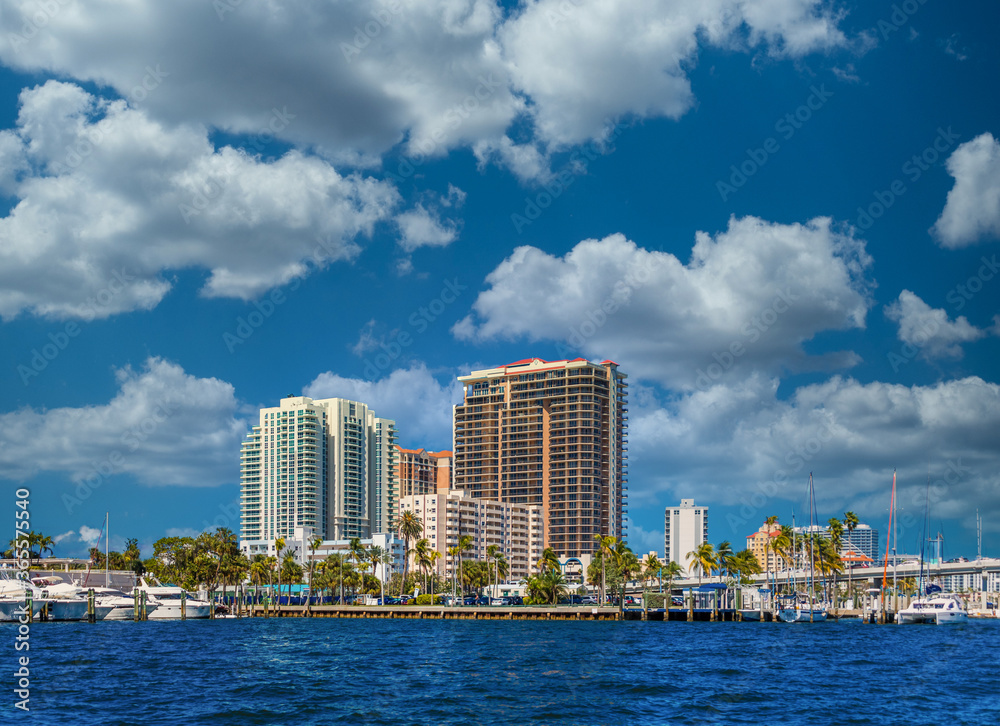 A Coastal Condo Building on the Intracoastal Waterway in Fort Lauderdale, Florida