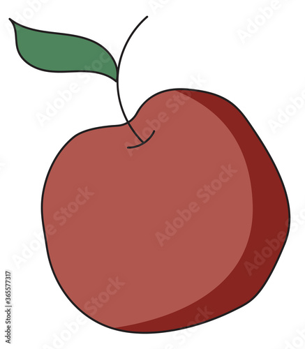Doodle cartoon hipster style vector illustration. Fresh red, orange apple. Bar restaurant menu ads, card, farmers market food decor, website or blog design