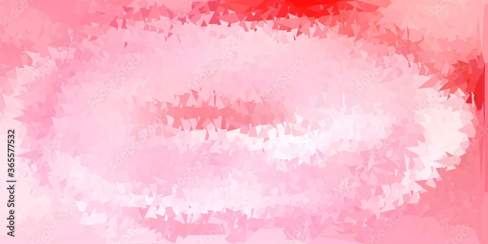 Light red vector abstract triangle texture.