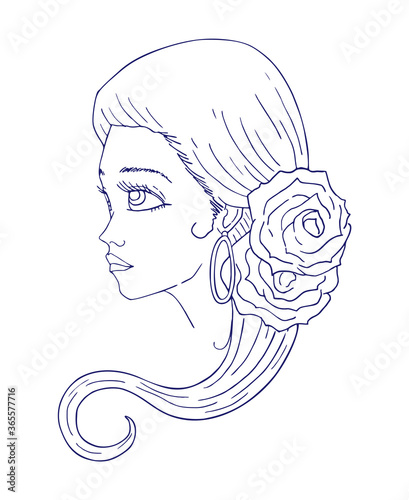 Design of pretty flamenco woman illustration