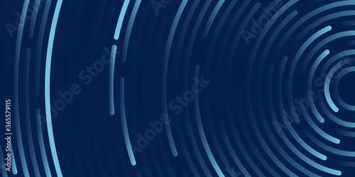 Blue background with UI HUD screen tech system innovation concept template. Vector illustration design. Abstract geometric vector background with texture from concentric circles