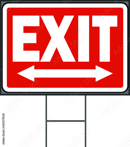 Exit sign. The red or green EXIT sign is more common in the US and formerly Canada. Vector Format white background.