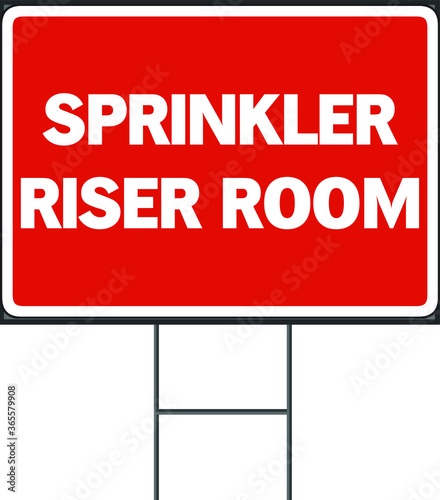 Sprinkler riser room yard sign design template. Vector Format white background.