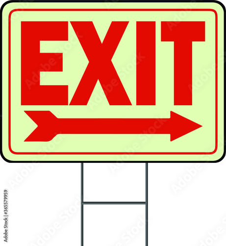 Exit sign. The red or green EXIT sign is more common in the US and formerly Canada. Vector Format white background.