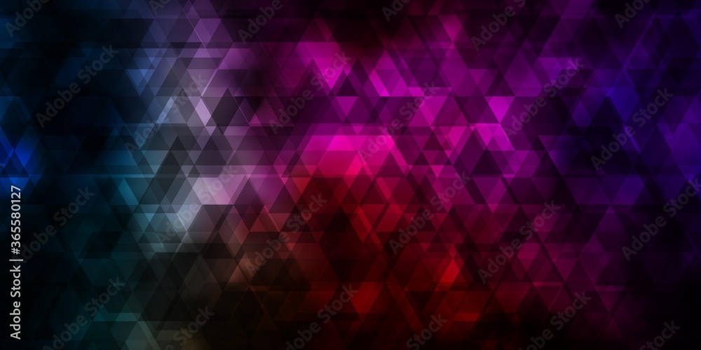 Dark Multicolor vector template with lines, triangles.
