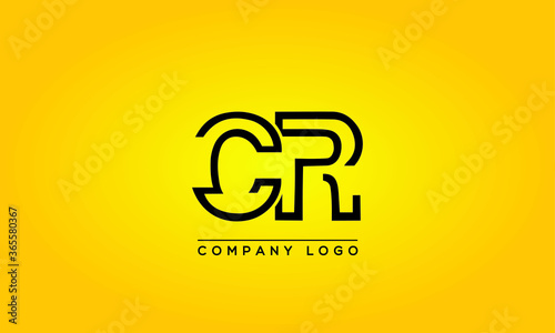 Unique, Modern, Elegant and Geometric Style Typography Alphabet CR letters logo Icon