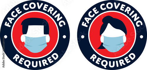 face covering required icons sign covid-19 protection