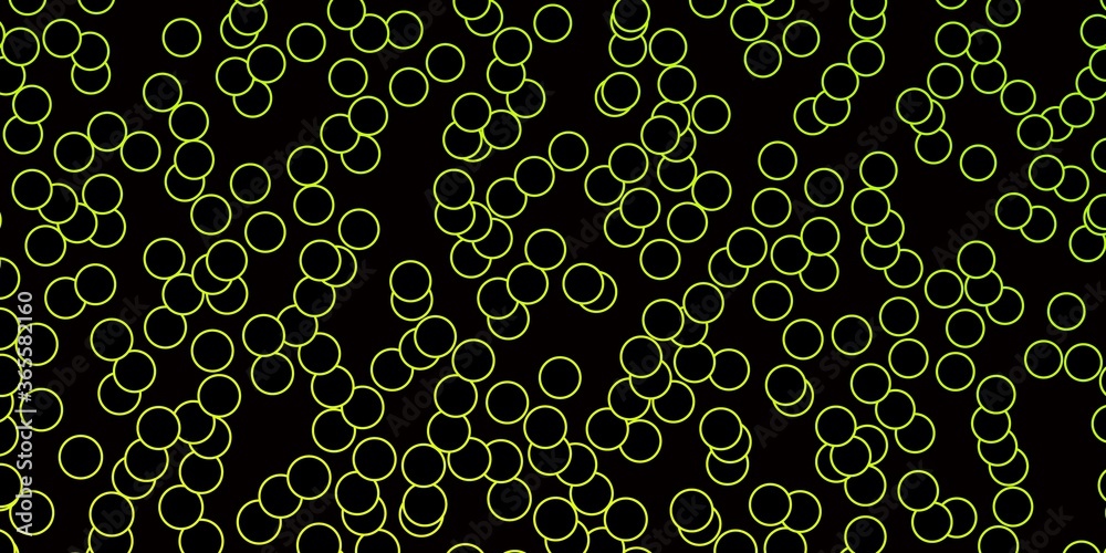 Dark Green, Yellow vector layout with circles. Illustration with set of shining colorful abstract spheres. Pattern for wallpapers, curtains.