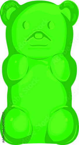 Vector illustration of a green gummy bear