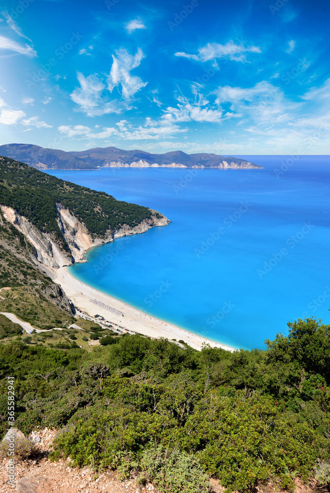 Famous Mirtos beach on Greece island Cephalonia