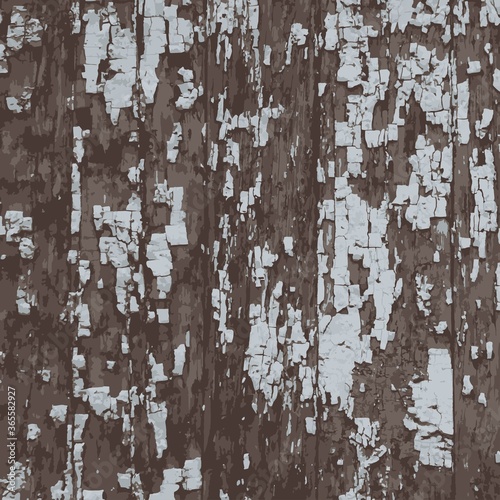 Vector seamless pattern Peeling paint on wooden boards grunge texture background