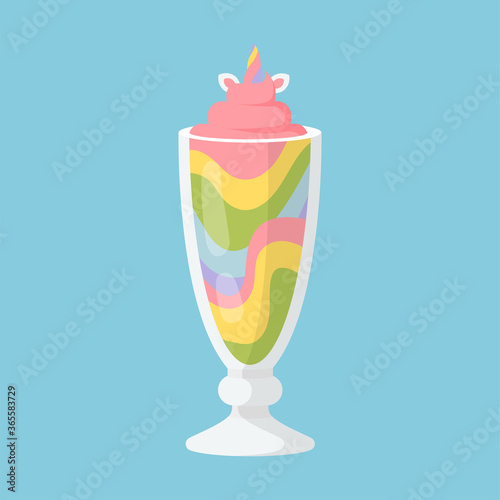 Unicorn Milkshake. Vector Illustration EPS. 